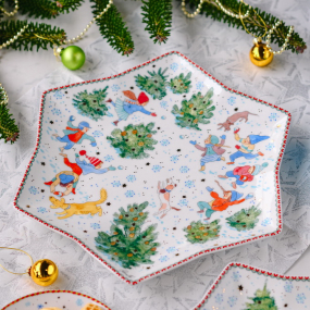 Блюдо-звезда Christmas games 34 см