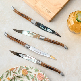 Набор ножей для стейка Laguiole en Aubrac, 4 шт, ручка - дубовая бочка