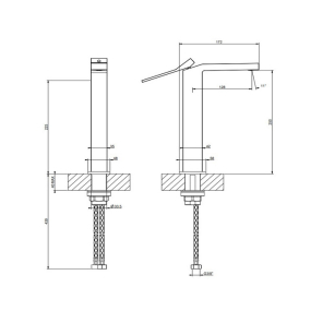Смеситель для раковины Gessi Rettangolo K 53006.708, медь брашированная PVD