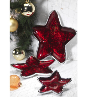 Блюдце "Звезда" 29 см, красное