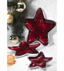 Блюдце "Звезда" 29 см, красное