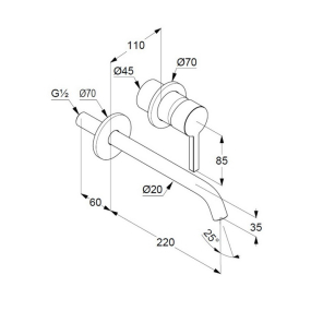 Внешняя часть Kludi Nova Fonte 202455315 смесителя для раковины, белый матовый