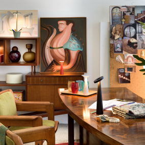 Лампа настольная Zafferano Angelina Pro 26 см, серая