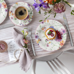 Тарелка салатная Mariefleur Basic 21 см, цветочный узор