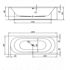 Ванна Kolpa-San Betty 200х90, акриловая, белая
