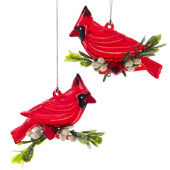 Елочная игрушка "Красный кардинал" 8,4 см, в ассортименте