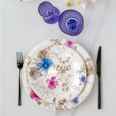 Тарелка салатная Mariefleur Gris Basic 21 см, цветочный декор