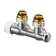 Узел подключения Oventrop Multiblock T, 1/2 НГ x 3/4 НР, угловой, с преднастройкой