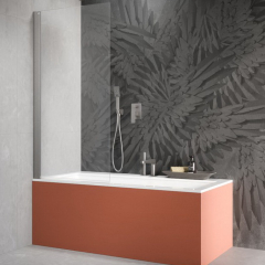 Шторка для ванны Radaway Nes 100х150, левая, прозрачное стекло 6 мм, профиль - брашированный никель