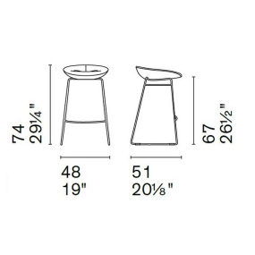 Стул полубарный Calligaris Palm CS1822, Black