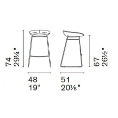 Стул полубарный Calligaris Palm CS1822, Black