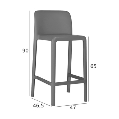Стул полубарный Connubia Bayo CB1983, Black