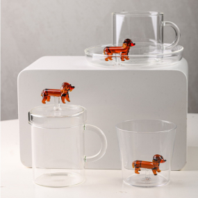 Кружка с крышкой "Такса" Dogs