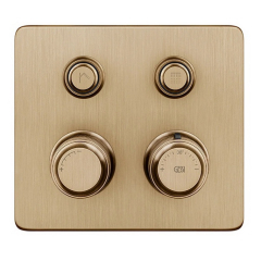 Внешняя часть Gessi Venti20 65232.726 смесителя термостатического, брашированная теплая бронза PVD