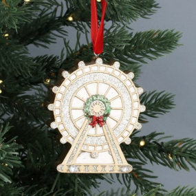 Елочная игрушка "Колесо обозрения London Eye" 8 см, цвет золото
