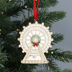 Елочная игрушка "Колесо обозрения London Eye" 8 см, цвет золото