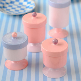 Емкость для хранения на ножке Galassia Merci 15 см, розовая