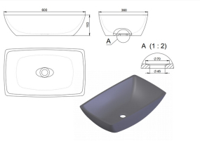 Раковина Holbi Titan SR 60х36, из Soft Rock, белая матовая, с клапаном