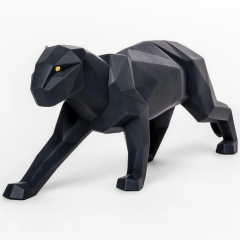 Статуэтка "Пантера оригами" 19х50х12 см, цвет черный матовый