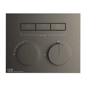 Внешняя часть Gessi HI-FI 63006.707 смесителя термостатического, брашированный черный PVD