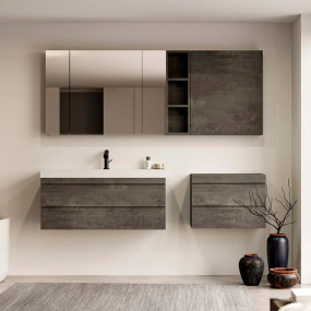 Зеркальный шкаф Kolpa-san Naomi TON 100 DC, 100x70, темный бетон