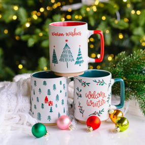 Кружка Warm Wishes 400 мл, цвет ручки красный