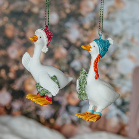 Игрушка на елку "Гусь в красной шапке" 9 см