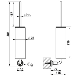 Ершик для туалета Gessi Venti20 65419.727, брашированная латунь PVD