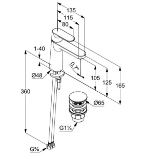 Смеситель для раковины Kludi Louva 242885375, белый