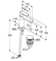 Смеситель для раковины Kludi Louva 242885375, белый