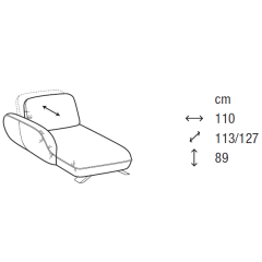 Кушетка Calligaris Favola CS3455, левый угол, Taupe