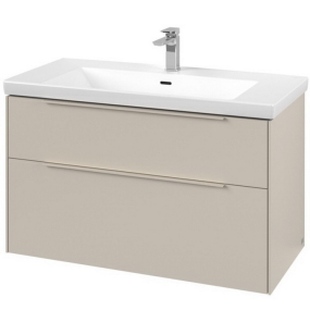 Тумба подвесная под раковину Villeroy & Boch Subway 3.0 97x58x48 C570L2VN, с подсветкой, Cashmere Grey