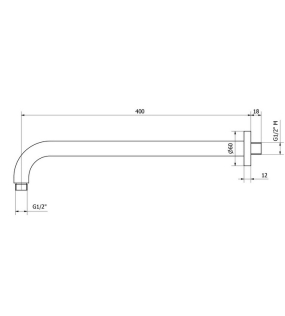 Вывод для душа iB Rubinetti Shower&Co SH050NP, черный матовый