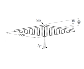 Лейка для душа Kludi A-QA 6443005-00, потолочная, 30х30, хром
