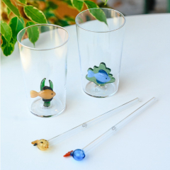 Набор трубочек со щеточкой Marine Garden, 3 предмета, голубой/янтарь