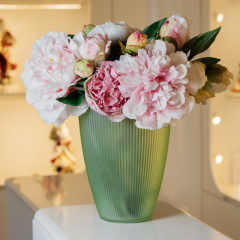 Ваза Dogale Plisse 24,5 см, зеленая