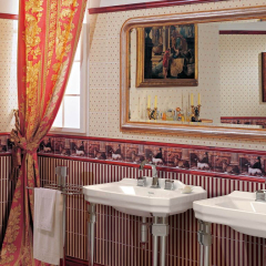 Плитка керамическая Petracer's Grand Elegance 20х20, Riga Grande Bordeaux Su Crema, 7,5 мм