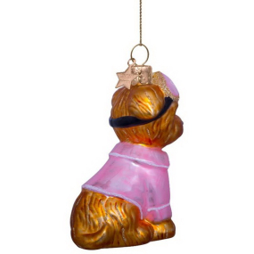 Елочная игрушка "Собачка в пижаме" 8,5 см