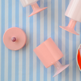 Емкость для хранения на ножке Galassia Merci 17 см, цвет розовый