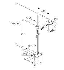 Душевая система Kludi Logo 6808505-00, лейка 20 см, хром