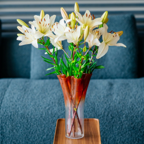 Ваза Glass Design Bizarre 32 см, оранжевая