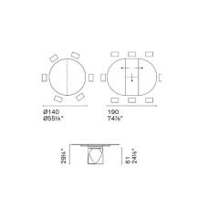Стол Calligaris Cyclone 140(190)х140 CS4155, White Travertino