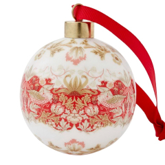 Елочный шар Spode Morris & Co Christmas "Клубничный вор, Indian Red" 7,5 см