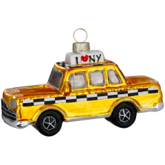 Елочная игрушка "Такси" 6 см