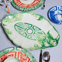 Блюдо овальное The Meaning 40х27 см, зеленое