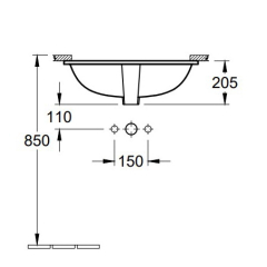 Раковина встраиваемая Villeroy & Boch O.Novo 53х32 41625001