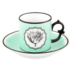 Чашка кофейная с блюдцем Herbariae by Christian Lacroix 97 мл, зеленая