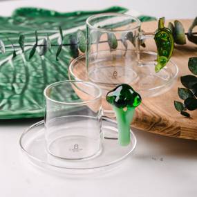 Чашка для эспрессо с блюдцем "Брокколи" Vegetables 100 мл 