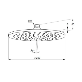 Лейка для душа Kludi A-QA  6432587-00, потолочная, 25 см, черный матовый / хром