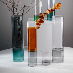 Ваза Bamboo Groove 30 см, цвет дым/янтарь